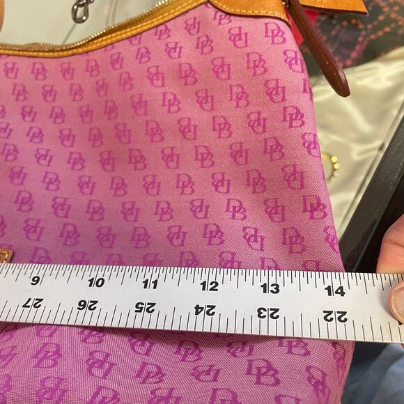 Dooney & Bourke Pink Hobo Monogram Canvas Shoulder Bag Pink Logo - Picture 13 of 13
